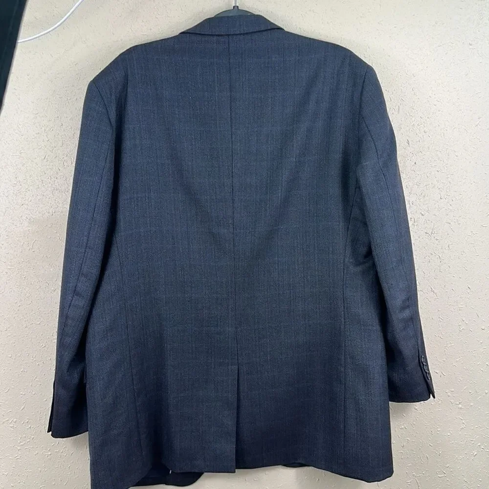 Joseph Feiss, Men’s blazer gray/blue lined elegant size 42 regular 100% wool